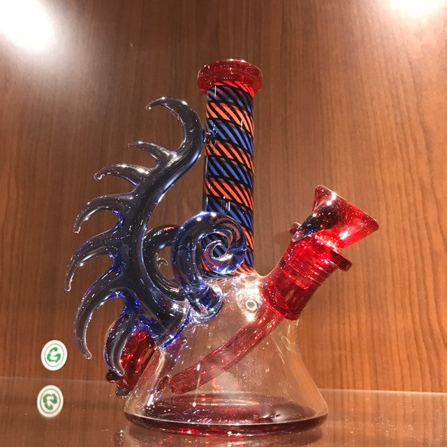 Red and Blue Fillacello Base Beaker